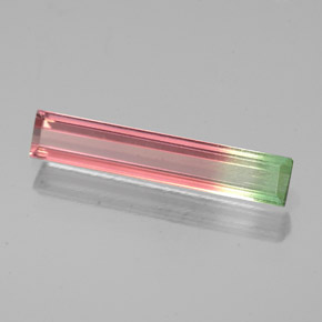 Turmalina multicolor natural de 0,93 ct, baguette, VS-SI