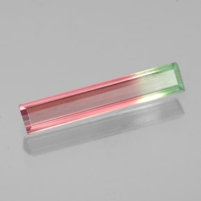 Turmalina multicolor natural de 0,93 ct, baguette, VS-SI