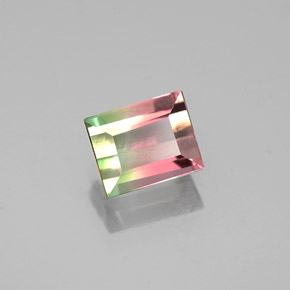 Turmalina multicolor natural de 0,69 ct, baguette, VS