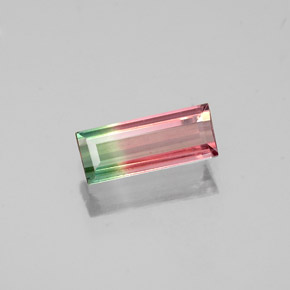 Turmalina multicolor natural de 0,39 ct, baguette, VS