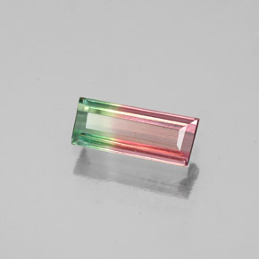 Turmalina multicolor natural de 0,39 ct, baguette, VS