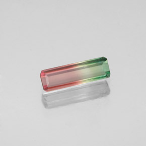 Turmalina multicolor natural de 0,52 ct, corte esmeralda, VS