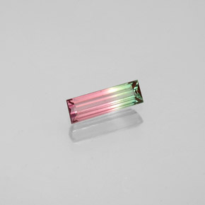 Turmalina multicolor natural de 0,32 ct, baguette, VS-SI