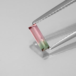 Turmalina multicolor natural de 0,32 ct, baguette, VS-SI