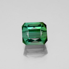 Turmalina verde natural de 1,15 ct, corte esmeralda, VS