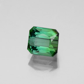 Turmalina verde natural de 1,15 ct, corte esmeralda, VS