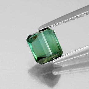 Turmalina verde natural de 1,15 ct, corte esmeralda, VS