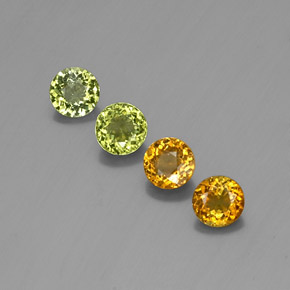 Gemas de turmalina verde natural de  ct, corte redondo, VS