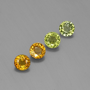 Gemas de turmalina verde natural de  ct, corte redondo, VS