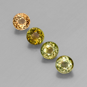 Gemas de turmalina verde natural de  ct, corte redondo, VVS-VS
