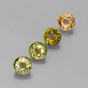 Gemas de turmalina verde natural de  ct, corte redondo, VVS-VS