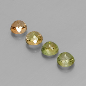 Gemas de turmalina verde natural de  ct, corte redondo, VVS-VS