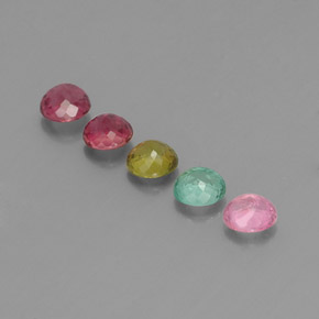 Gemas de turmalina multicolor natural de  ct, corte redondo, VVS-VS