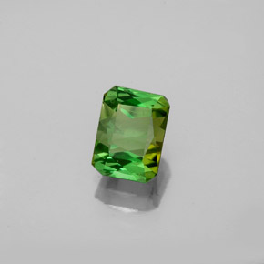 Turmalina verde natural de 1,11 ct, corte esmeralda, VS-SI