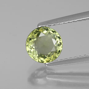 Turmalina verde natural de 1,02 ct, corte redondo, VS