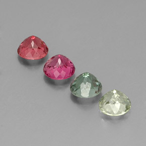 Gemas de turmalina multicolor natural de  ct, corte redondo, VVS-VS