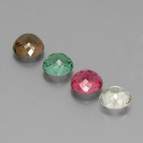 Gemas de turmalina multicolor natural de  ct, corte redondo, VS