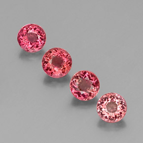 Gemas de turmalina rosa natural de  ct, corte redondo, VS