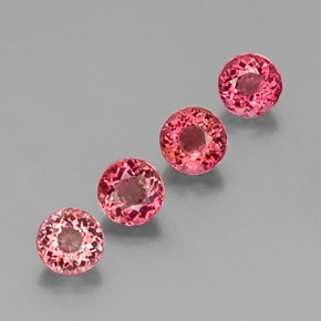 Gemas de turmalina rosa natural de  ct, corte redondo, VS