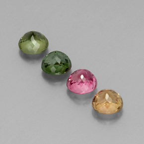 Gemas de turmalina multicolor natural de  ct, corte redondo, VS