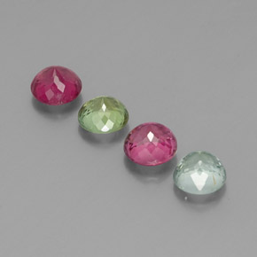 Gemas de turmalina multicolor natural de  ct, corte redondo, VVS-VS