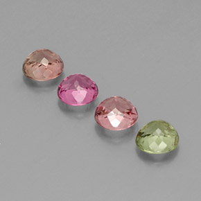 Gemas de turmalina multicolor natural de  ct, corte redondo, VVS-VS