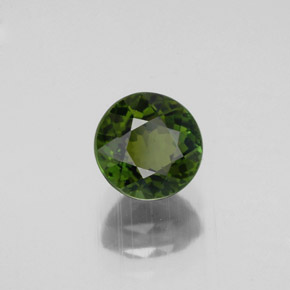 Turmalina verde natural de 1,05 ct, corte redondo, VS