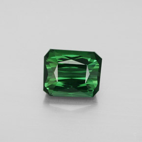 Turmalina verde natural de 2,64 ct, corte esmeralda, VVS