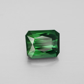 Turmalina verde natural de 2,64 ct, corte esmeralda, VVS