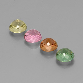 Gemas de turmalina multicolor natural de  ct, corte redondo, VVS-VS