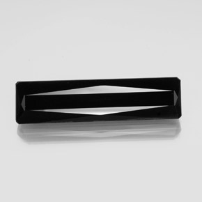 Turmalina negro natural de 21,37 ct, corte esmeralda, opaco