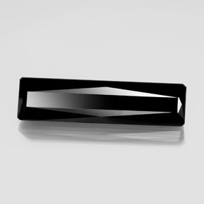 Turmalina negro natural de 21,37 ct, corte esmeralda, opaco
