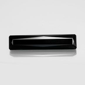 Turmalina negro natural de 13,19 ct, corte esmeralda, opaco