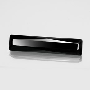 Turmalina negro natural de 13,19 ct, corte esmeralda, opaco