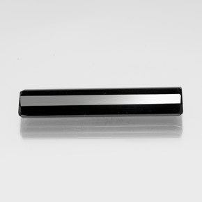 Turmalina negro natural de 13,19 ct, corte esmeralda, opaco