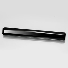 Turmalina negro natural de 19,32 ct, corte esmeralda, opaco