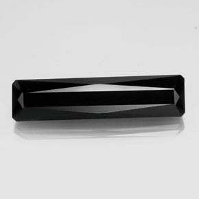 Turmalina negro natural de 23,81 ct, corte esmeralda, opaco