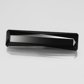 Turmalina negro natural de 23,81 ct, corte esmeralda, opaco