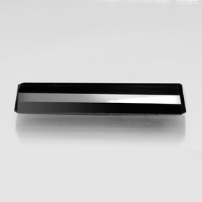 Turmalina negro natural de 23,81 ct, corte esmeralda, opaco