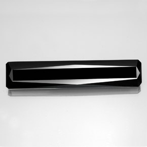 Turmalina negro natural de 37,68 ct, corte esmeralda, opaco