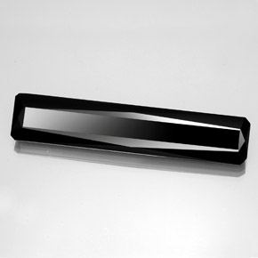 Turmalina negro natural de 37,68 ct, corte esmeralda, opaco