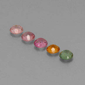Gemas de turmalina multicolor natural de  ct, corte redondo, VVS-VS