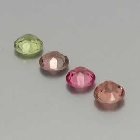 Gemas de turmalina multicolor natural de  ct, corte redondo, VVS-VS