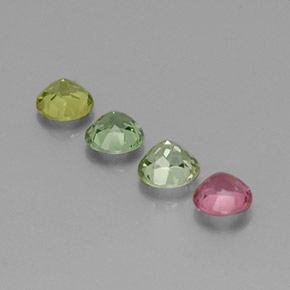 Gemas de turmalina multicolor natural de  ct, corte redondo, VVS-VS