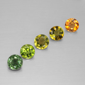 Gemas de turmalina multicolor natural de  ct, corte redondo, VVS-VS