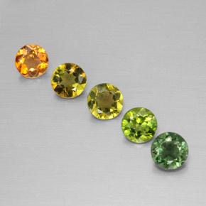 Gemas de turmalina multicolor natural de  ct, corte redondo, VVS-VS