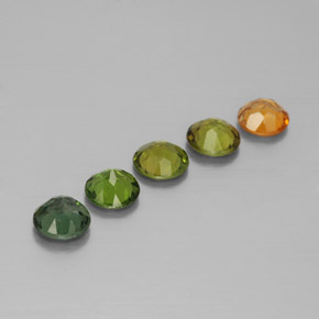 Gemas de turmalina multicolor natural de  ct, corte redondo, VVS-VS