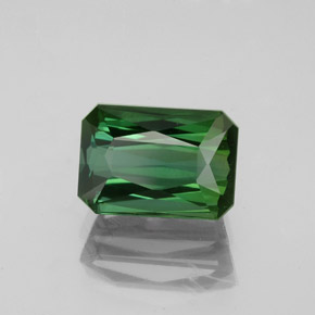 Turmalina verde natural de 2,47 ct, corte esmeralda, VVS