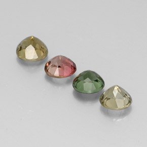 Gemas de turmalina multicolor natural de  ct, corte redondo, VVS-VS