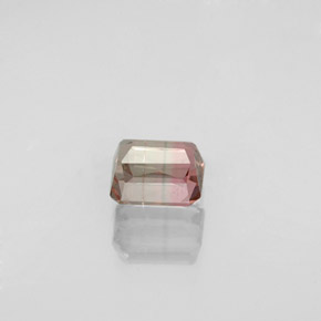 Turmalina bicolor natural de 0,73 ct, corte esmeralda, SI